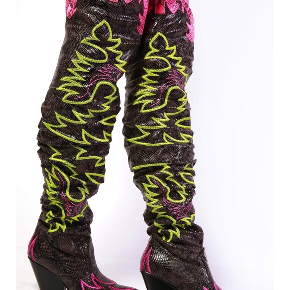 Multicolored Cow Girl Boots - Picture 3 of 4